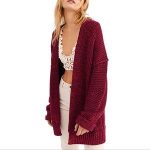 Free People High Hopes Cardigan in Plum Blossom Combo Size Small